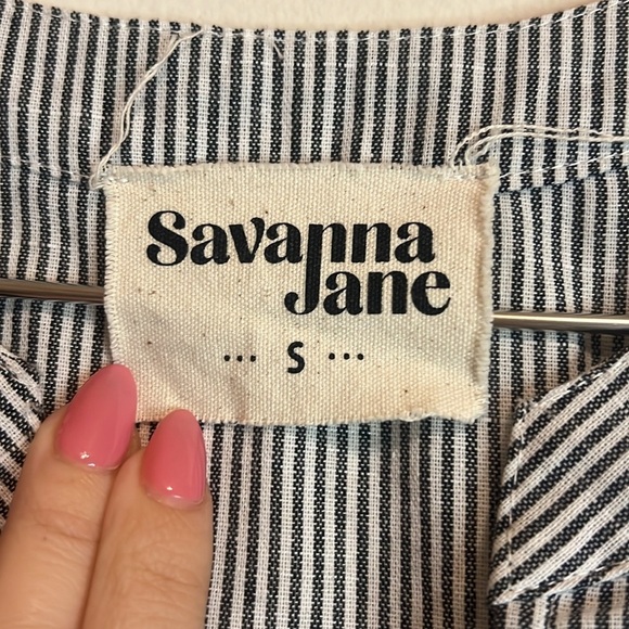 Savanna Jane Striped Halter Top with Floral Embroidery - Picture 2 of 5